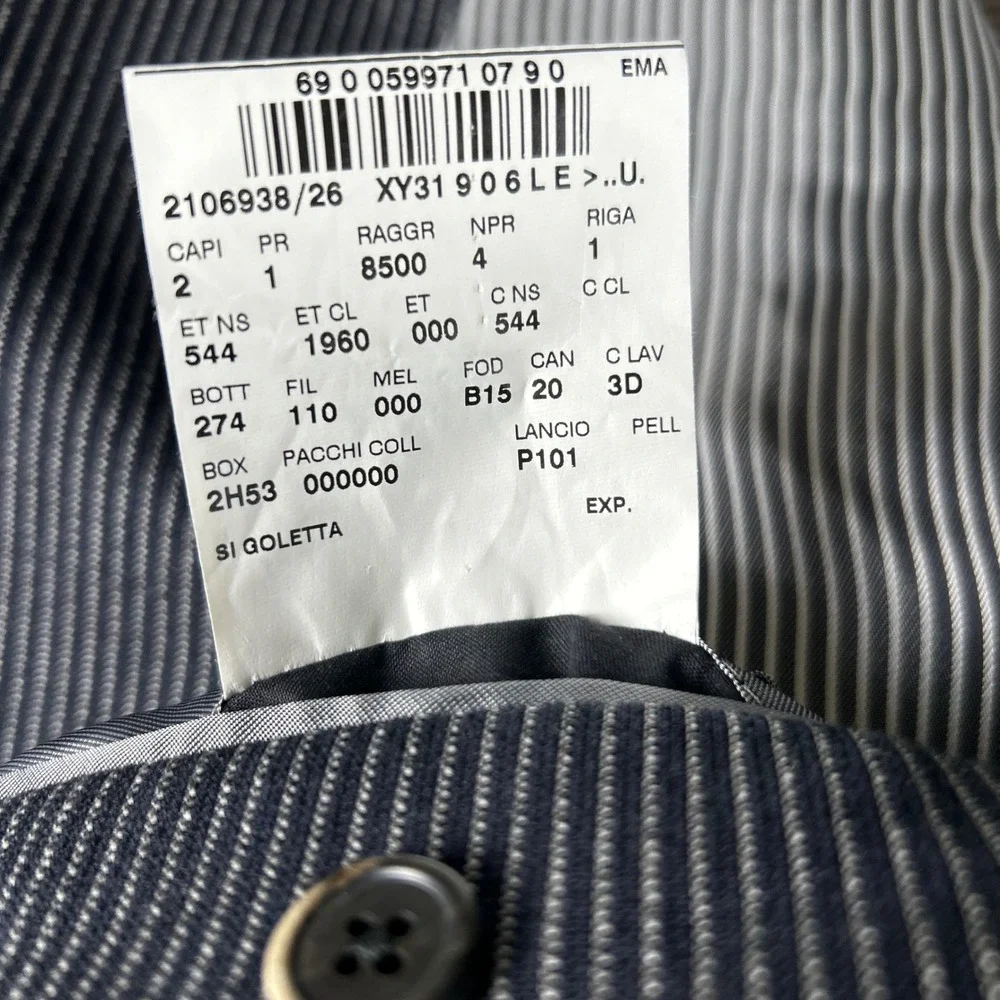 Corneliani Gray Pinstripe Blazer 2-Button Sport Coat Mens ~42R Cotton Flax Silk